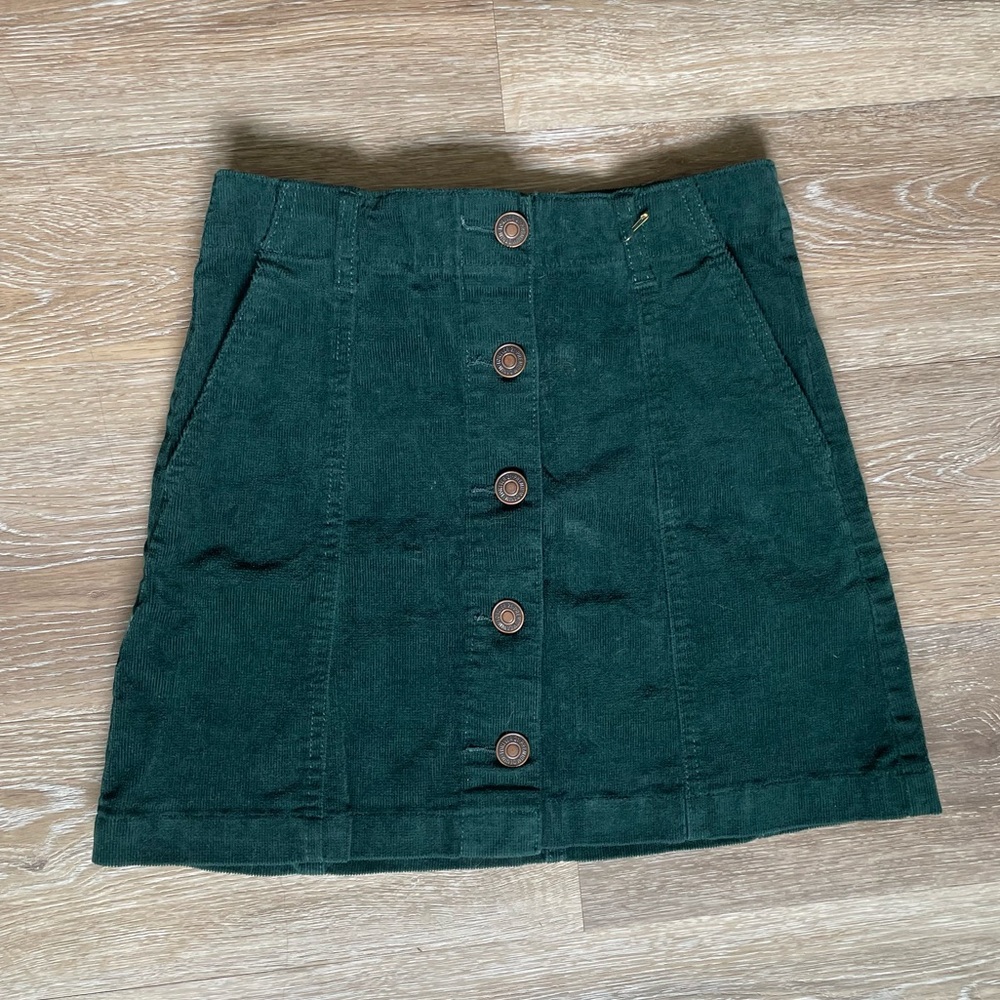 Green Corduroy Skirt